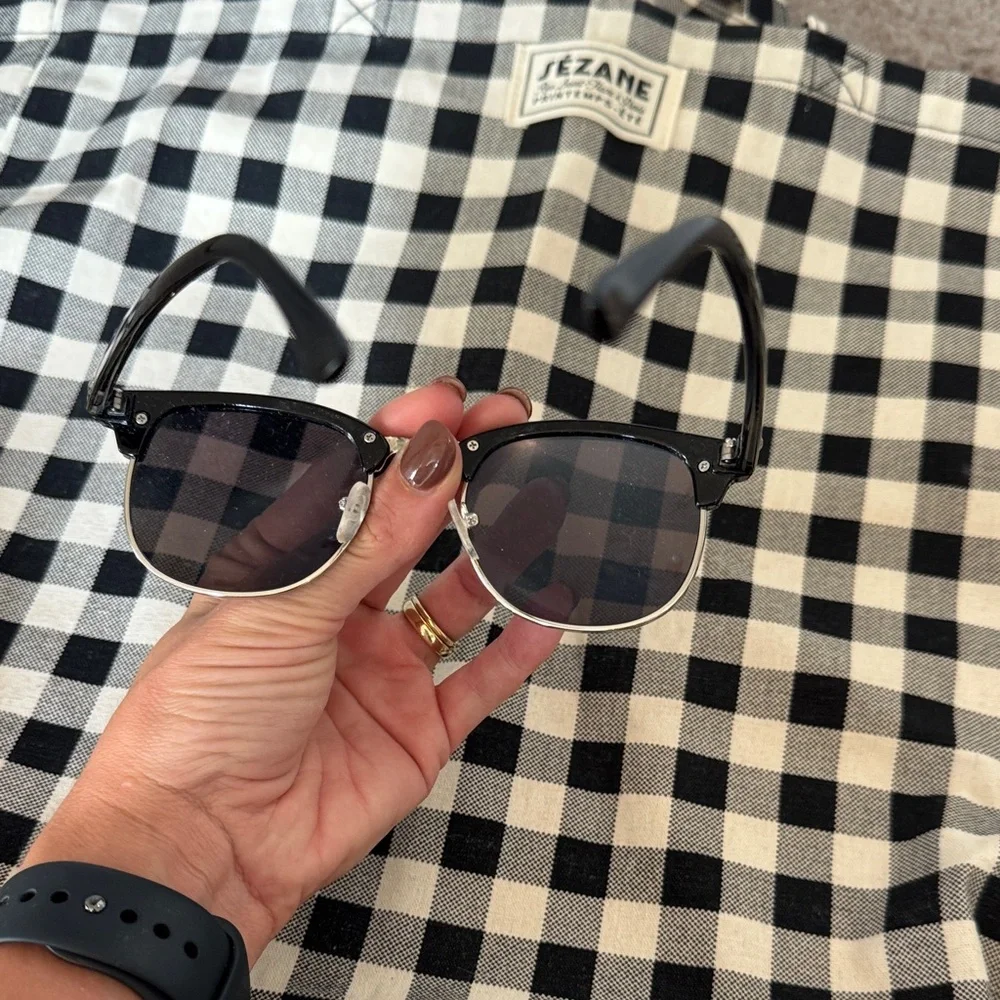 Black Sunglasses with Blue Lenses